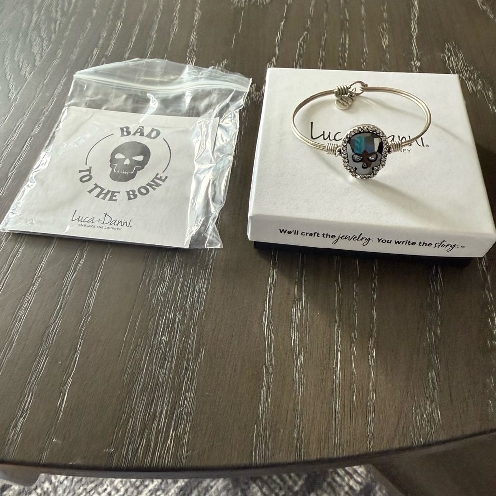 Luca + Danni Silver and Blue Skull Bracelet